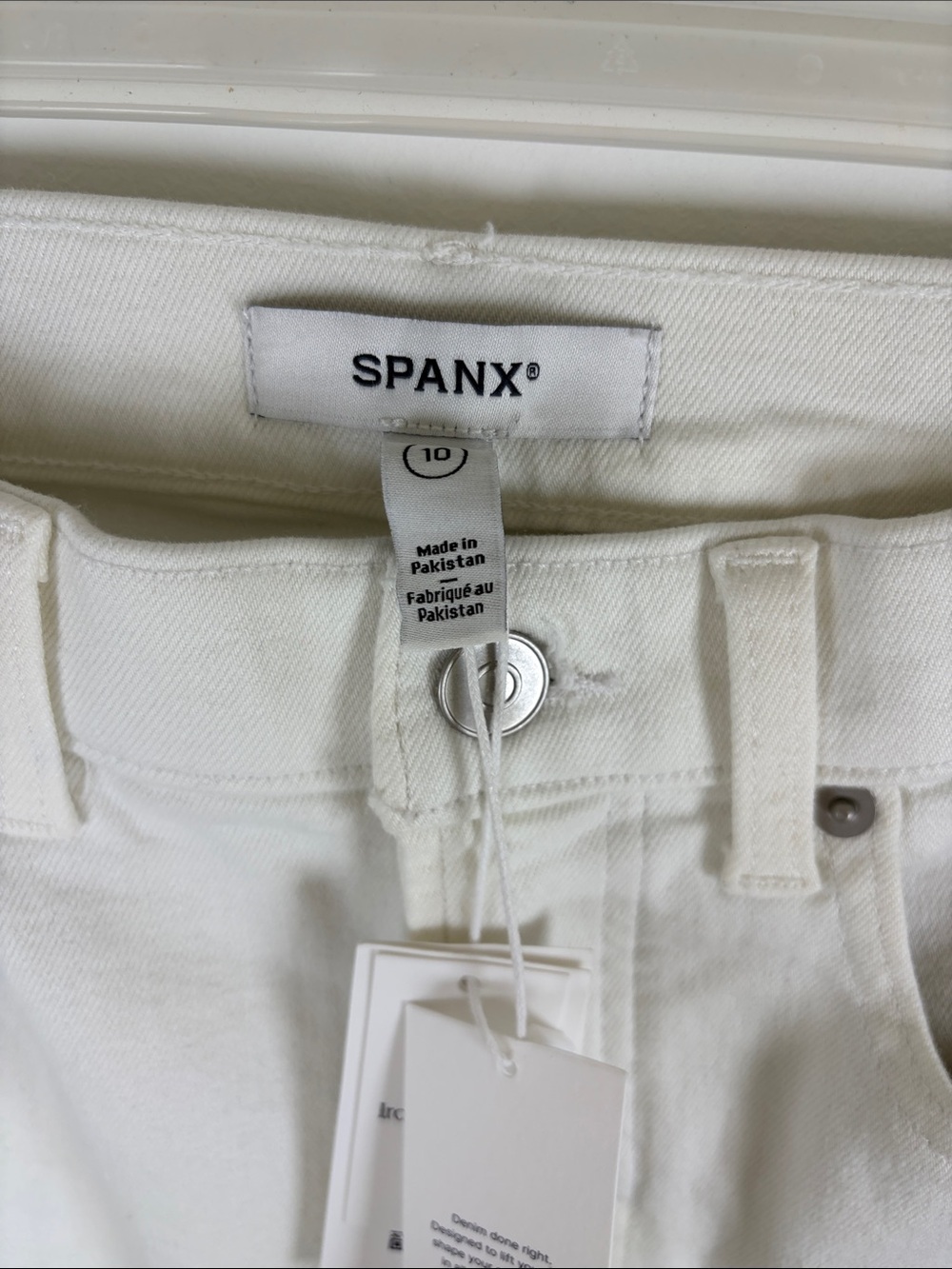 SPANX Lycra Flare High-Rise Jeans- Color: Linen Sz 10 *See Description* NWT Flaw - Picture 5 of 12